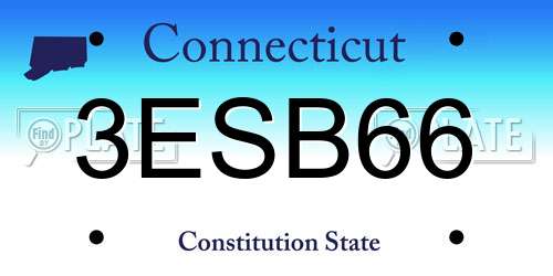 3ESB66 Connecticut License Plate