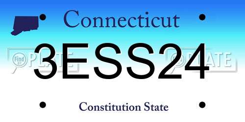 3ESS24 Connecticut License Plate