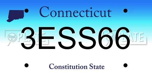3ESS66 Connecticut License Plate
