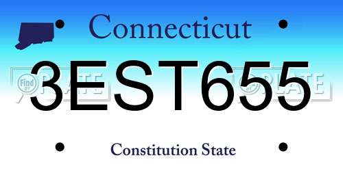 3EST655 Connecticut License Plate