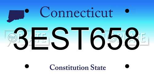 3EST658 Connecticut License Plate