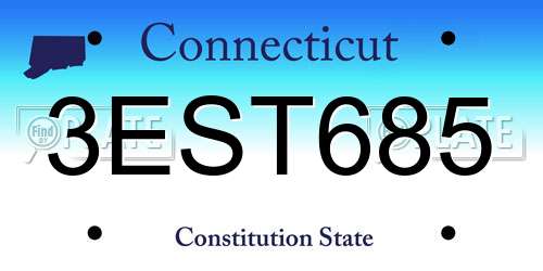 3EST685 Connecticut License Plate