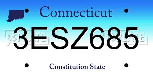 3ESZ685 Connecticut License Plate