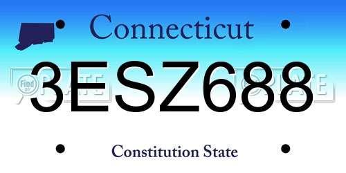 3ESZ688 Connecticut License Plate