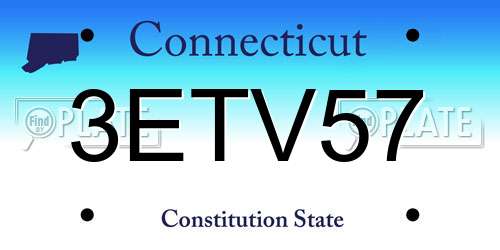 3ETV57 Connecticut License Plate