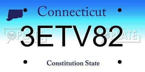 3ETV82 Connecticut License Plate