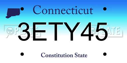 3ETY45 Connecticut License Plate