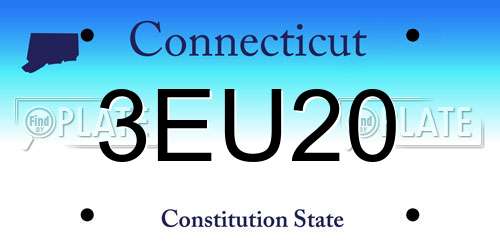 3EU20 Connecticut License Plate