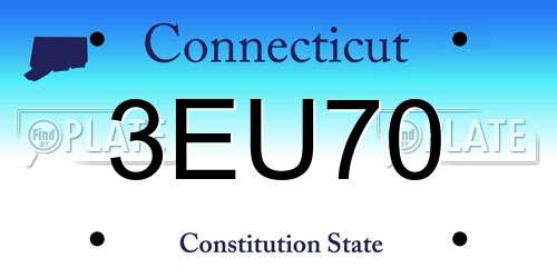 3EU70 Connecticut License Plate