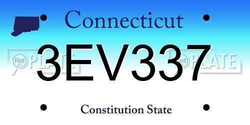3EV337 Connecticut License Plate