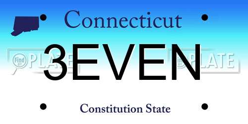 3EVEN Connecticut License Plate