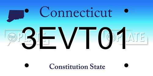 3EVT01 Connecticut License Plate