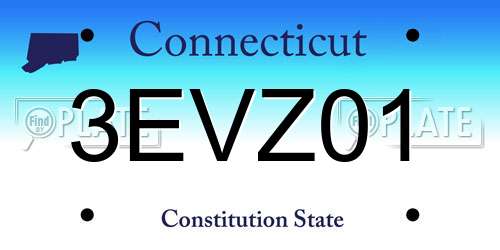 3EVZ01 Connecticut License Plate
