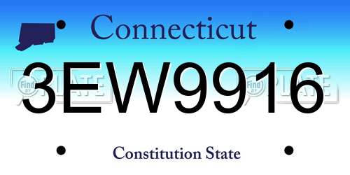 3EW9916 Connecticut License Plate