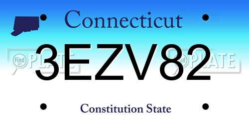 3EZV82 Connecticut License Plate