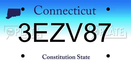 3EZV87 Connecticut License Plate