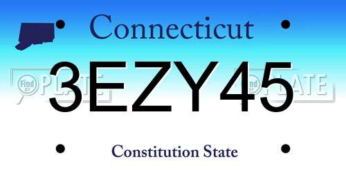 3EZY45 Connecticut License Plate