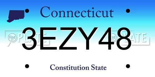 3EZY48 Connecticut License Plate