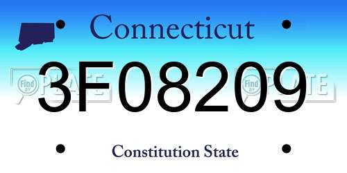 3F08209 Connecticut License Plate