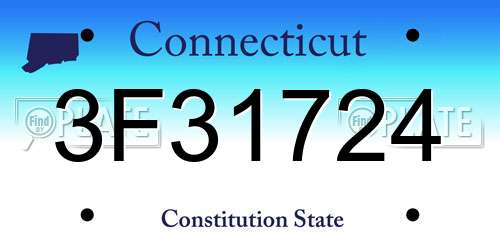 3F31724 Connecticut License Plate