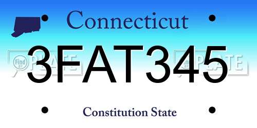 3FAT345 Connecticut License Plate