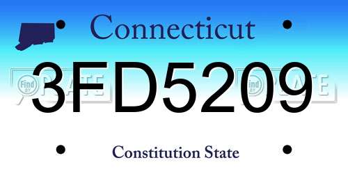 3FD5209 Connecticut License Plate