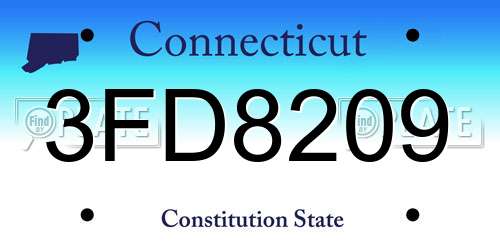 3FD8209 Connecticut License Plate