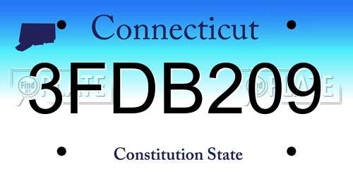 3FDB209 Connecticut License Plate