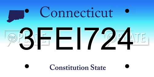 3FEI724 Connecticut License Plate