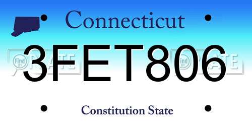 3FET806 Connecticut License Plate