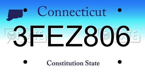 3FEZ806 Connecticut License Plate