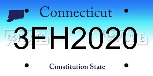3FH2020 Connecticut License Plate