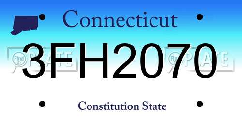 3FH2070 Connecticut License Plate
