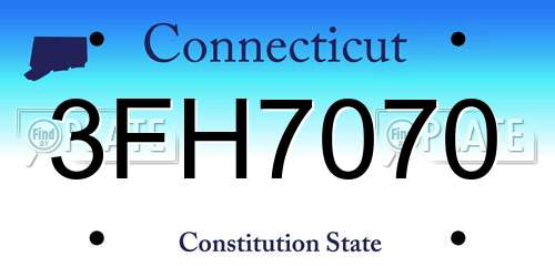 3FH7070 Connecticut License Plate