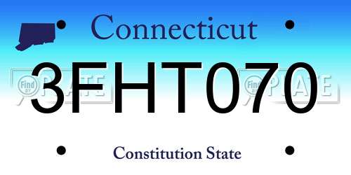 3FHT070 Connecticut License Plate
