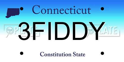 3FIDDY Connecticut License Plate