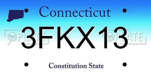 3FKX13 Connecticut License Plate