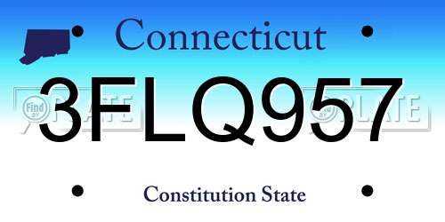 3FLQ957 Connecticut License Plate
