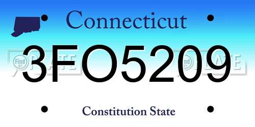 3FO5209 Connecticut License Plate