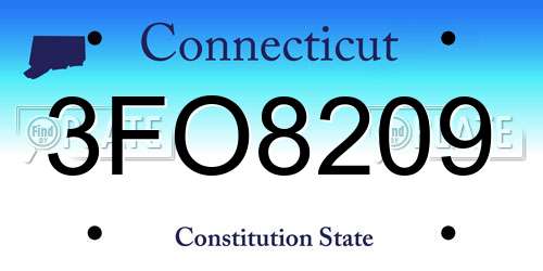 3FO8209 Connecticut License Plate