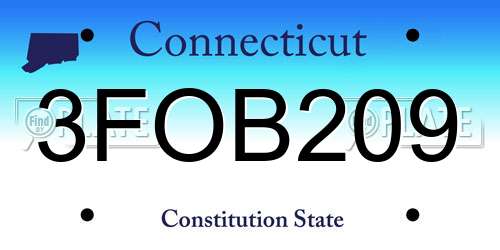 3FOB209 Connecticut License Plate