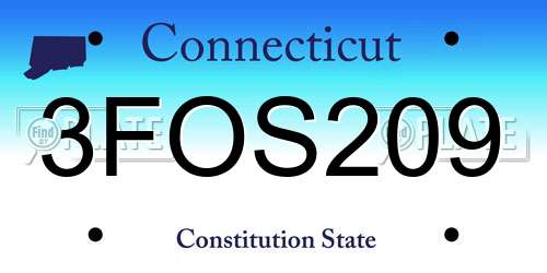 3FOS209 Connecticut License Plate