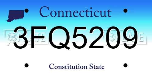 3FQ5209 Connecticut License Plate