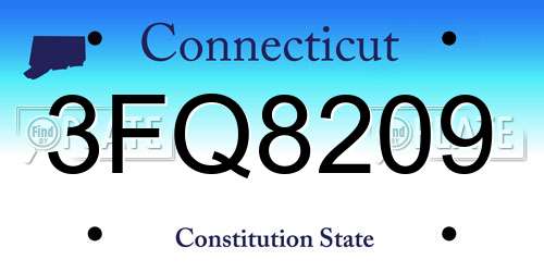 3FQ8209 Connecticut License Plate
