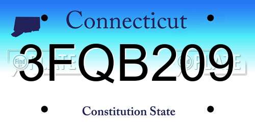 3FQB209 Connecticut License Plate