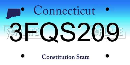 3FQS209 Connecticut License Plate
