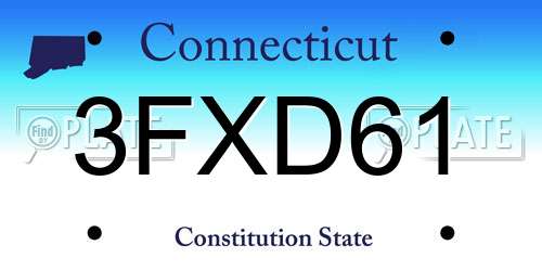3FXD61 Connecticut License Plate
