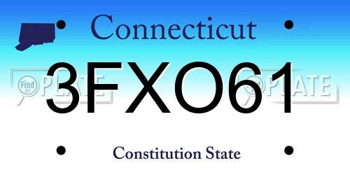 3FXO61 Connecticut License Plate