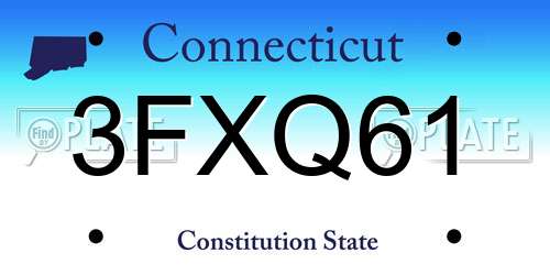 3FXQ61 Connecticut License Plate