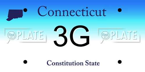 3G Connecticut License Plate